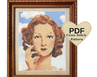 Rene Magritte - Georgette Portrait Kreuzstichmuster