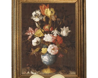 Blumenvase Kreuzstichmuster: Balthasar van der Ast Gemälde (PDF-Muster)