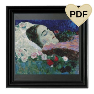Klimt Ria Munk Kreuzstichmuster: Berühmtes Gemälde Stickerei Kunst (Digitaler Download)