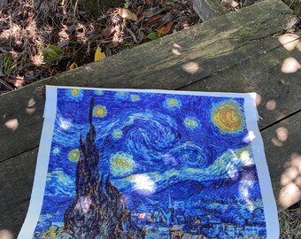 Benway Broderie au point de croix, motif La nuit étoilée de Van Gogh, 5,5 points/cm, 47 x 37 cm
