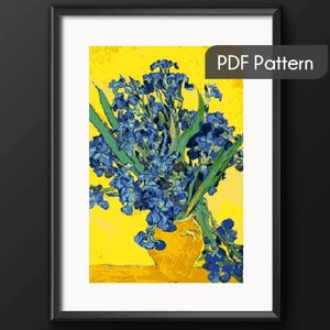 Van Gogh Irises Cross Stitch Pattern: Floral Wall Art (Digital Download)