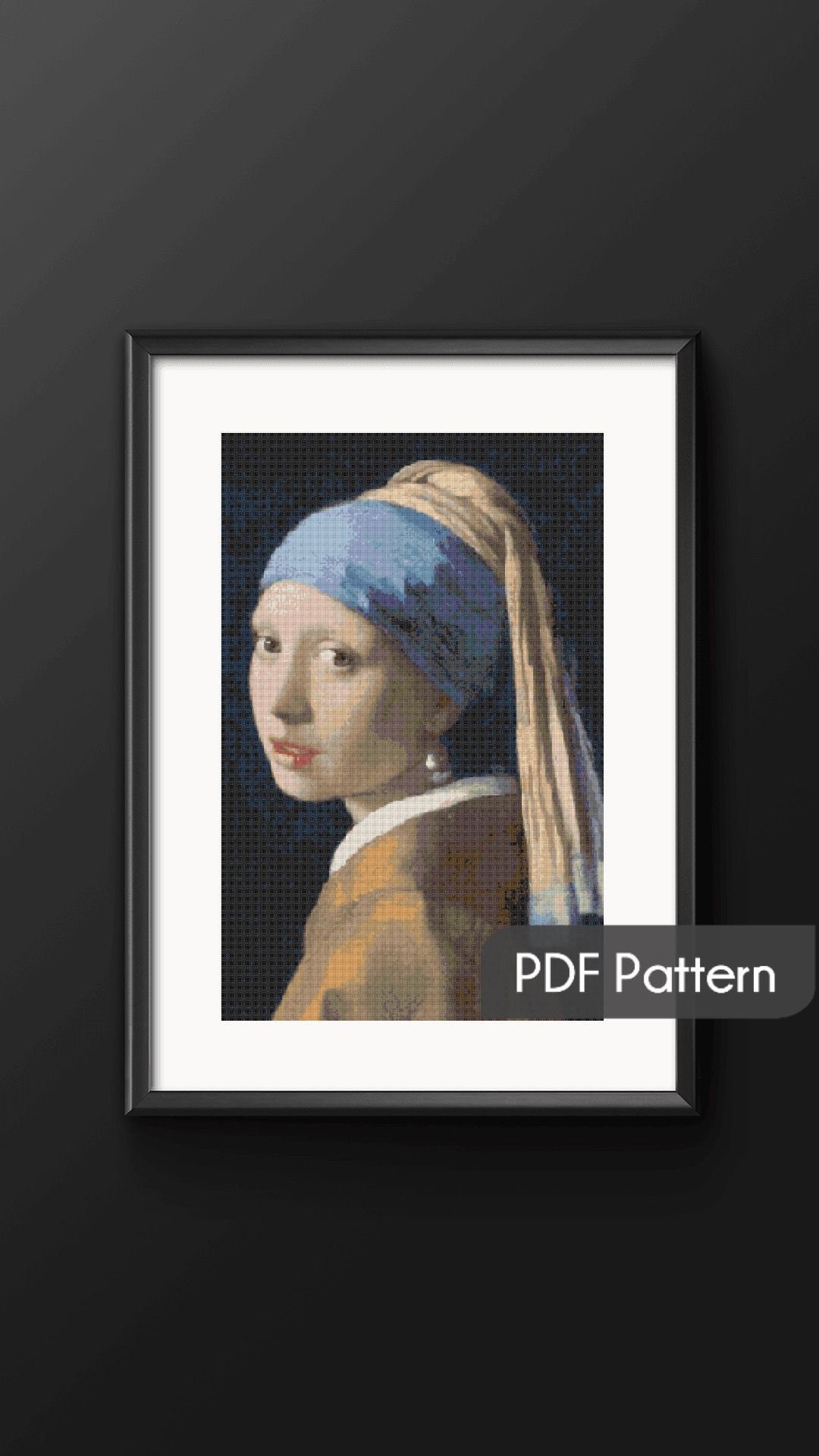 Girl With a Pearl Earring Cross Stitch Pattern Instant Etsy