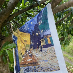 Patrón de punto de cruz de la terraza del café de Van Gogh por la noche, bordado de una famosa pintura (patrón en PDF) imagen 7