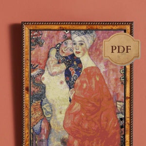 Gustav Klimt &#39;Die Freundinnen&#39; Kreuzstichmuster (PDF)
