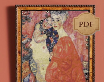 Gustav Klimt 'The Girlfriends' Cross Stitch Pattern (PDF)
