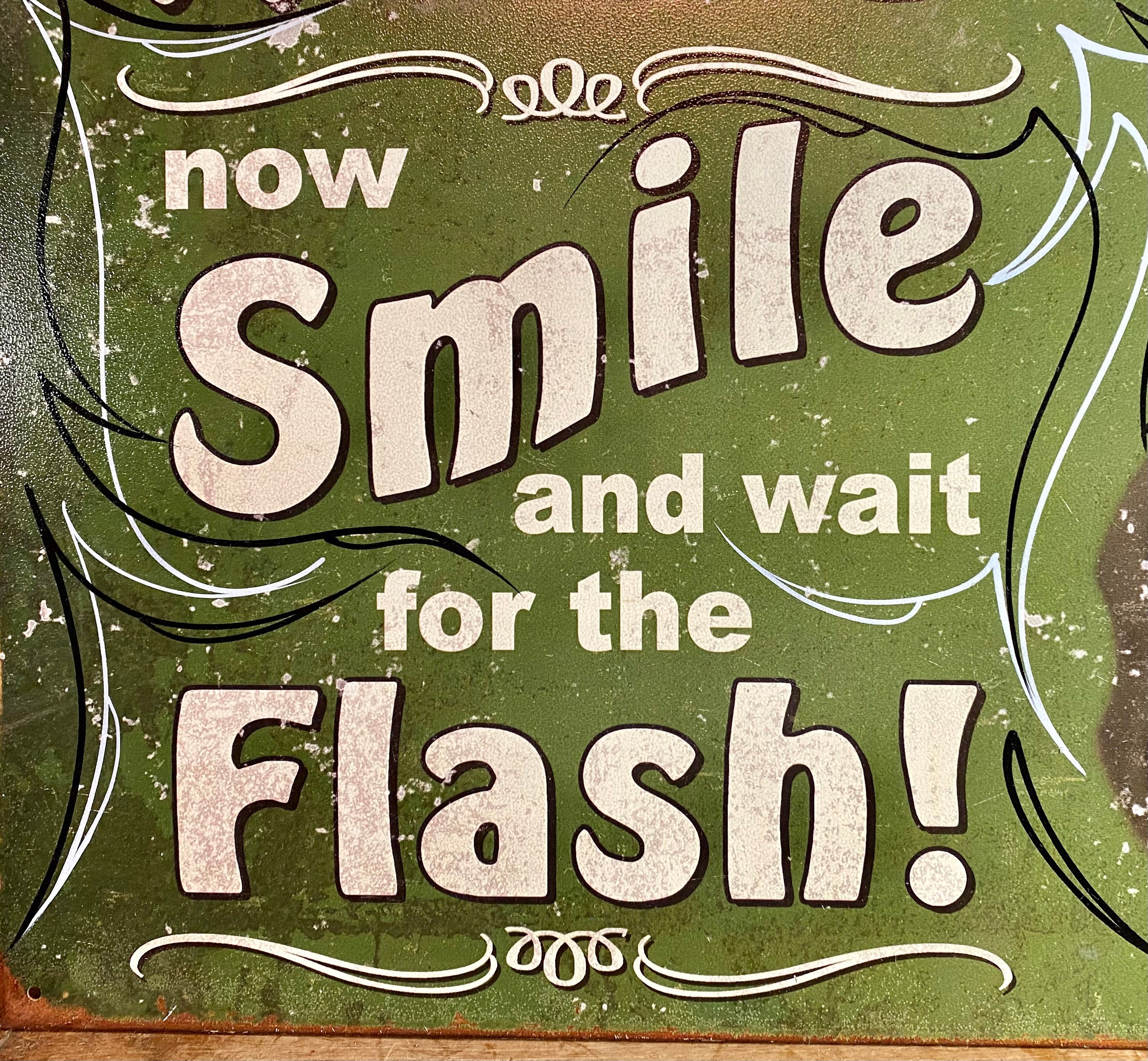 Smile Wait Welcome Sign Just Smile and Wait, Hand Striped - Etsy