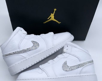 Swarovski Crystal Nike Jordan 1, Blinged Sneakers