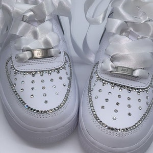 Beautiful Swarovski Crystal Bridal Footwear, Bride Shoes, Bridal Gift, Swarovski Shoes, Wedding Day Gift, Diamante Air Force 1 Trainers