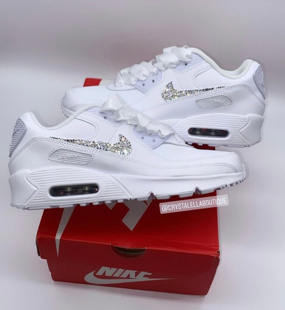 white nike air max holographic