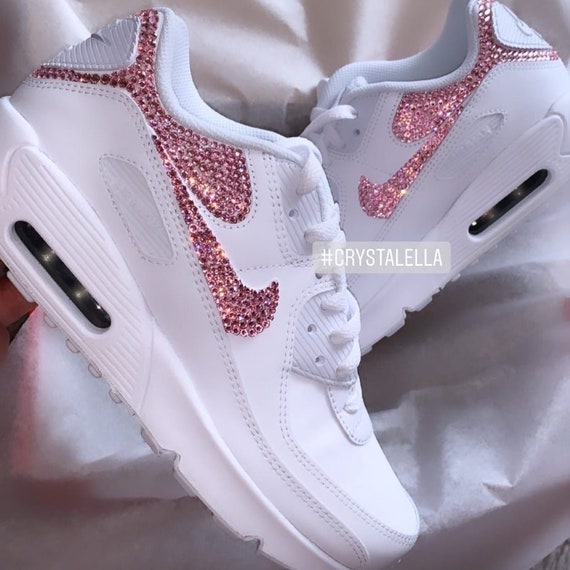 Crystal Womens Nike Air Max 90 White Blinged Out - Etsy Israel