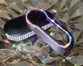 Fiat 500 Crystal Car Key Cover Replacement in Black / Customised in Coloured Crystals of your choice. Cute Gift, Thank you, For mum, Gift