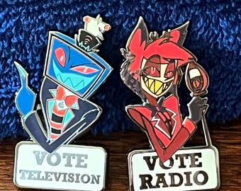 Vota por la radio, vota por la televisión, pines