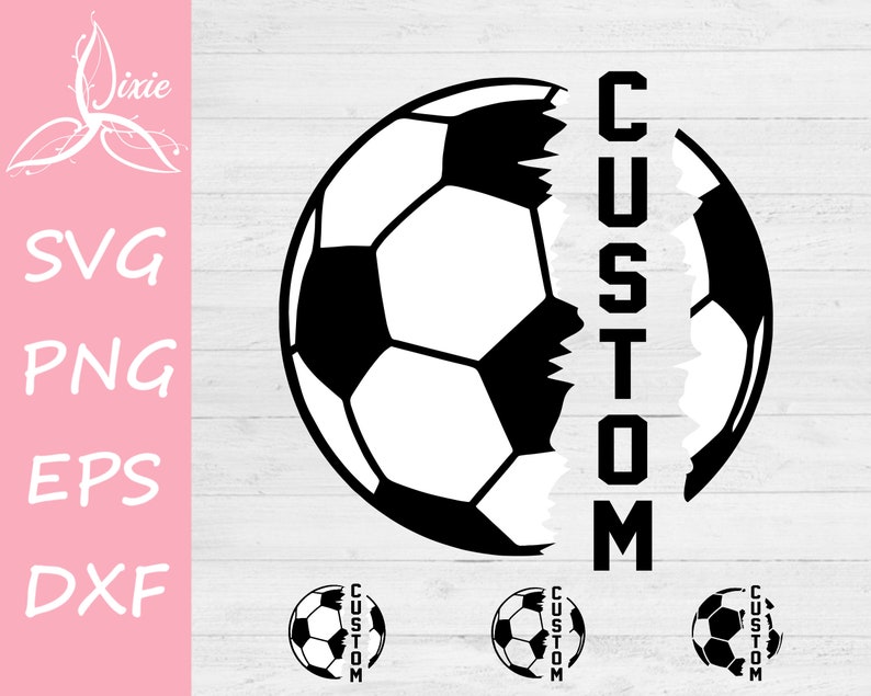 Fotboll SVG, fotboll SVG, nödställd fotboll, fotboll SVG, fotbollsnedladdning, Cricut, silhuett, Illustrator, utklippsverktyg, laserdesign bild 1