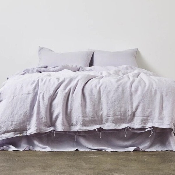 Natural Linen Duvet Cover with 2 matching pillow cases / Lilac Duvet Cover / Linen Duvet Set / Double, Queen, California King/bed cover