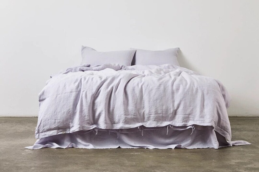Cotton Lilac Duvet Cover With Matching Pillow Case/light Purple Duvet