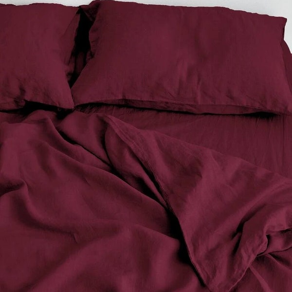 Maroon Pure Cotton Duvet Cover With 2 Pillowcases Indian Comforter Boho Bedding Queen Size Duvet King Duvet Cover / All Sizes Bedding Set