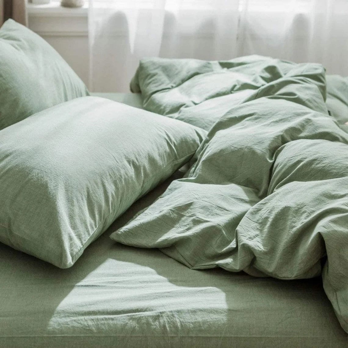 Sage Green Duvet Cover/100 Cotton Duvet Cover Solid Duvet Cover/sage
