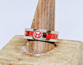 Red Lantern's Light Glow Ring, Lantern Corps Everyday-wear ring, Hand-made, Men's & Women's Titanium Band