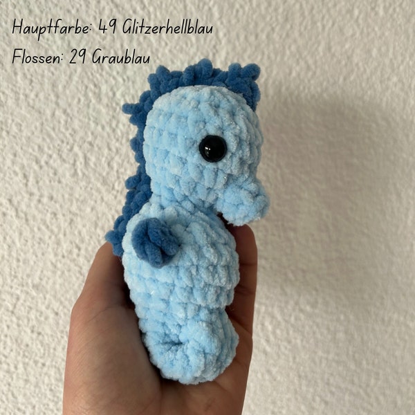 Seepferd gehäkelt - Seepferdchen Plüschtier Handgemacht, Kuscheltier, Badeschwamm