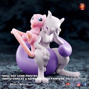 Mewtwo And Mew Resin Figurine