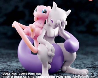 Mewtwo And Mew Resin Figurine