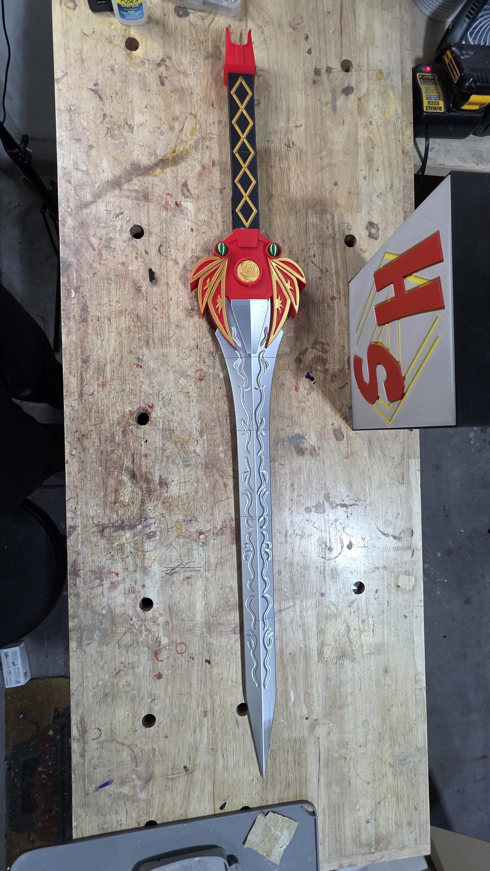 Red Ranger's Power Sword [3D Printed Prop] - Etsy
