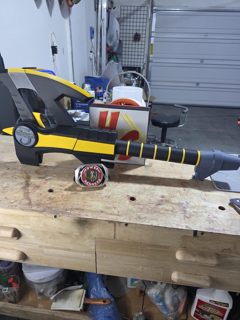 Hacha de poder del Ranger negro, accesorio de cosplay de tamaño real de Mighty Morphin' Power Rangers imagen 1