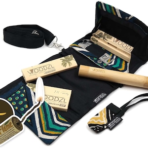 Woodzl Stoner Box XXL (con borsa per tabacco, custodia per canne, pendente per accendino, smerigliatrice e cartine)