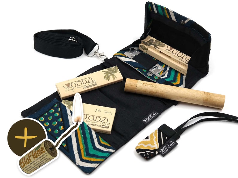 Woodzl Stoner Box XXL mit Tabaktasche, Joint Case, Feuerzeug Anhänger, Grinder und Papers Bild 1