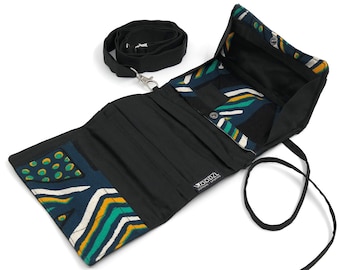 420 Festival Fabric Tabac Bag for Stoners - Compartiment secret - Sac à bandoulière - Design africain - Fait main au Ghana - Woodzl Rolling Bag