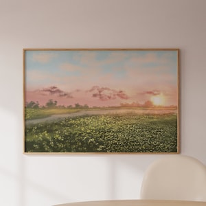 Pleasure Garden Sunset Arts Wall Poster Gift for Wall Decor, Digital Wall Art Print, Housewarming Gift for Sunset Lovers