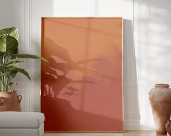 Orange Sky Minimalist Printable Digital Abstract Modern Home Wall Art Decor