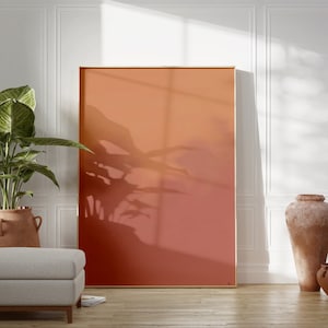 Orange Sky Minimalist Printable Digital Abstract Modern Home Wall Art Decor