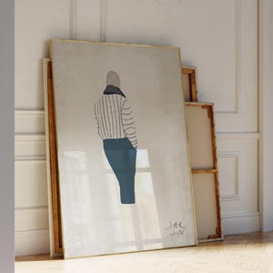Abstract People Art, Mid Century Art, Modern Abstract Art, Abstract, Minimalist Print, Living Room Wall Art, He Was, Limited Edition 3/10