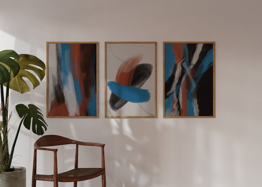 Set of 3 Prints, Abstract Wall Art Set of 3, Colorful Wall Art ...