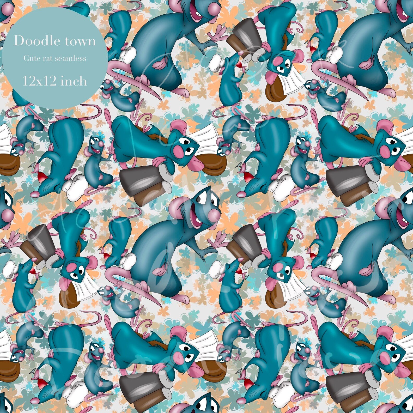 Cute Rat Seamless Pattern, Cooking Rat Clip Art, Ratatouille Seamless  Pattern, Animal Seamless, Digital Pattern Print, JPG 