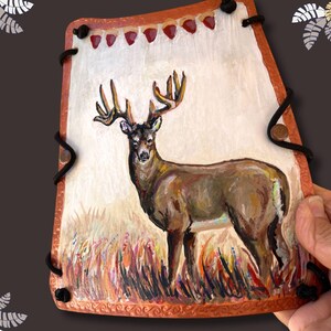 Archery Arm Guard, Whitetail Deer Design, Leather Longbow Armguard, Barebow or Traditional Armguard, Arm Protection, Adjustable, USA