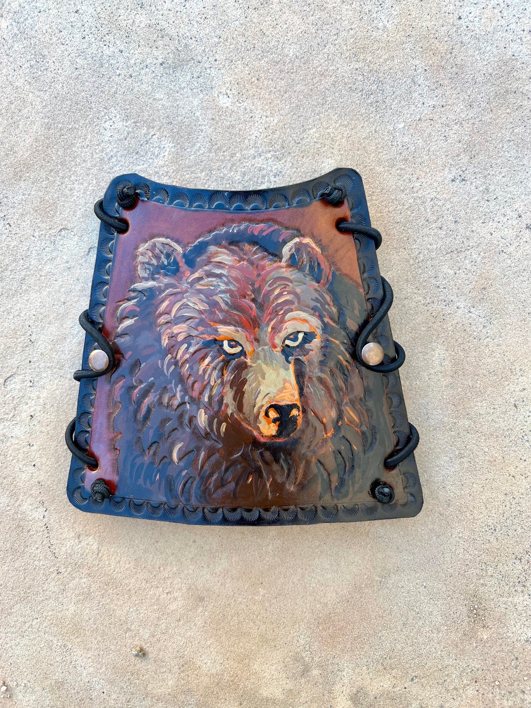Leather Archery Arm Guard Grizzly Bear Cuff Style High Etsy
