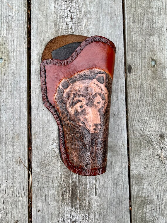 Grizzly Bear on 1911 Leather Gun Holster RH for Std Semi Etsy