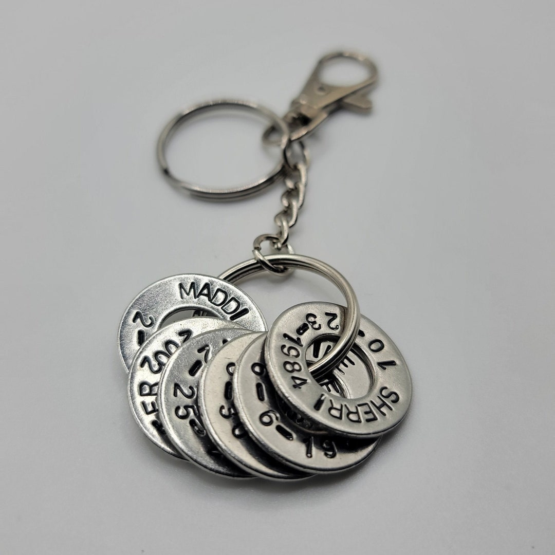 Birthday Keychain includes 2 Washers Each Additional Washer Cost 3.00