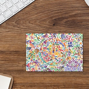 AYÉ - Postal estándar con obra de arte africana hecha a mano - Diseños únicos de arte de pared, impresión A6, regalo inspirador