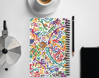 ERO - Spiritual Spiral notebook - Handmade Art Printed On Demand with African Arts designs - Journaling, Moon Rituals, Intentions, Vision