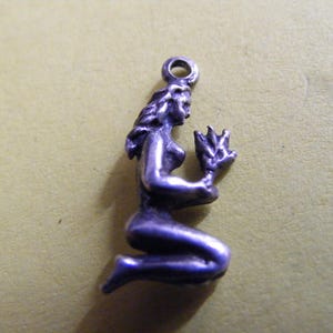 Vintage Sterling Silver Charm Zodiac Virgo Virgin charms pendant 925 (G)