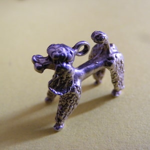 Vintage Sterling Silver Charm Poodle Dog charms pendant 925 (G)