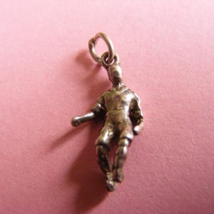 Vintage Sterling Silver Charm Footballer charms pendant 925 (E)