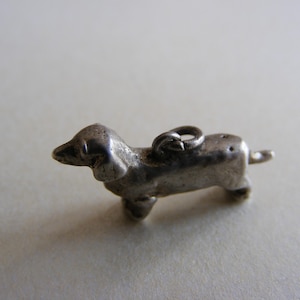 Vintage Sterling Silver Charm Dachshund Dog charms pendant 925 (L)