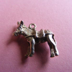 Vintage Sterling Silver Charm Donkey charms pendant 925 (E)