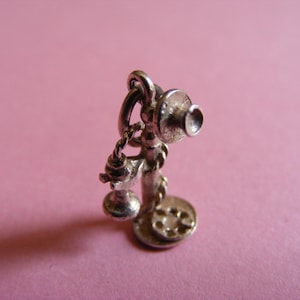 Vintage Sterling Silver Charm Telephone charms pendant 925 (B)