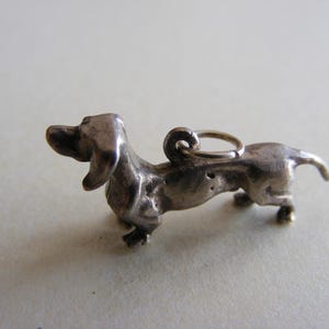 Vintage Sterling Silver Charm Dachshund Dog charms pendant 925 (L)