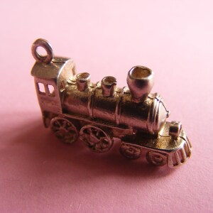 Vintage Sterling Silver Charm Locomotive Train charms pendant 925 (M)